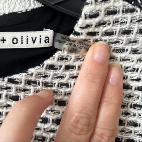 NWT Alice + Olivia Sally Side Zip Boucle Tweed Mini Dress 10 Boucle $440 - Picture 8 of 16